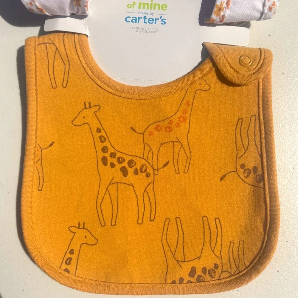 Baby Bibs 6pk OS Multi New Giraffe Floral Bandana NWT